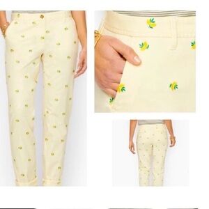 NWT Talbots Cream Girlfriend Relaxed Fit Chino Pants Preppy Lemons 10 Petite 🍋